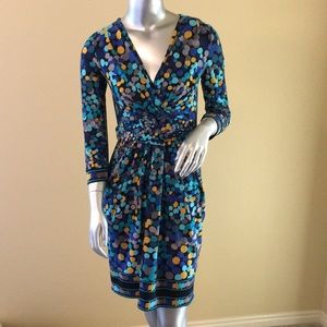 BCBG Maxazria 3/4 sleeve wrap dress dotti …